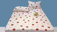 HKM-271315 Cotton Elastic Fitted Bed Sheet Set with Geometric Print – Queen/King Size Bedspread and Pillowcases