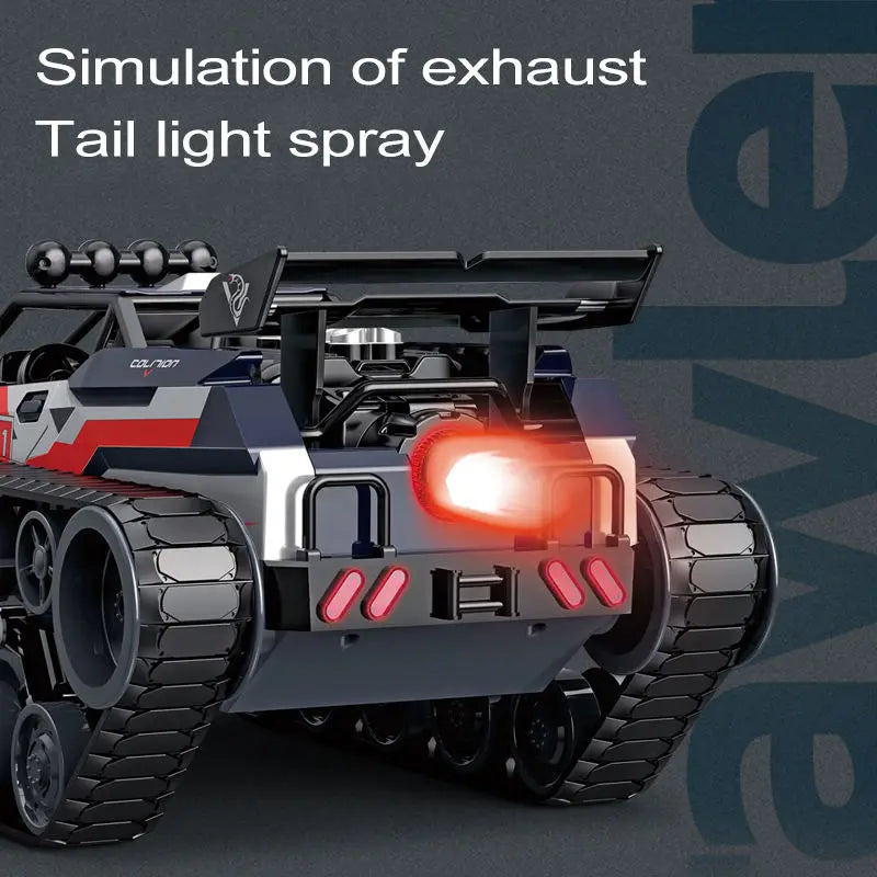 HKM-271571 Alloy Crawler Spray Remote Control Tank Car, 1:12 Scale, High-Speed, Indoor/Outdoor Use, 6 Channels, Ready-to-Go