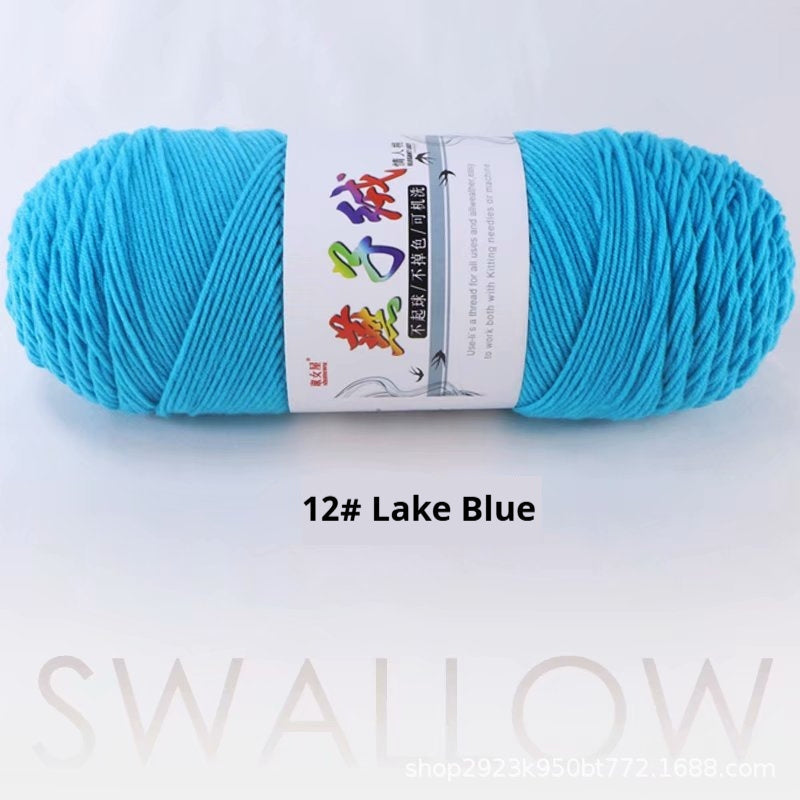 HKM-271827 5-Strand Milk Cotton Yarn for Crochet Projects - 200g Ball