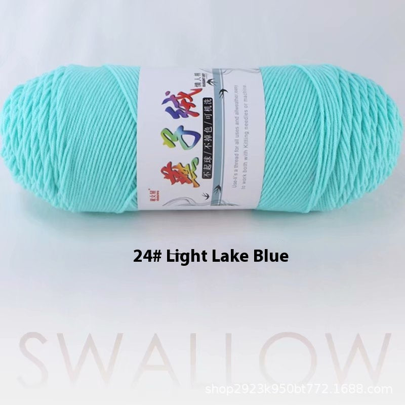 HKM-271827 5-Strand Milk Cotton Yarn for Crochet Projects - 200g Ball