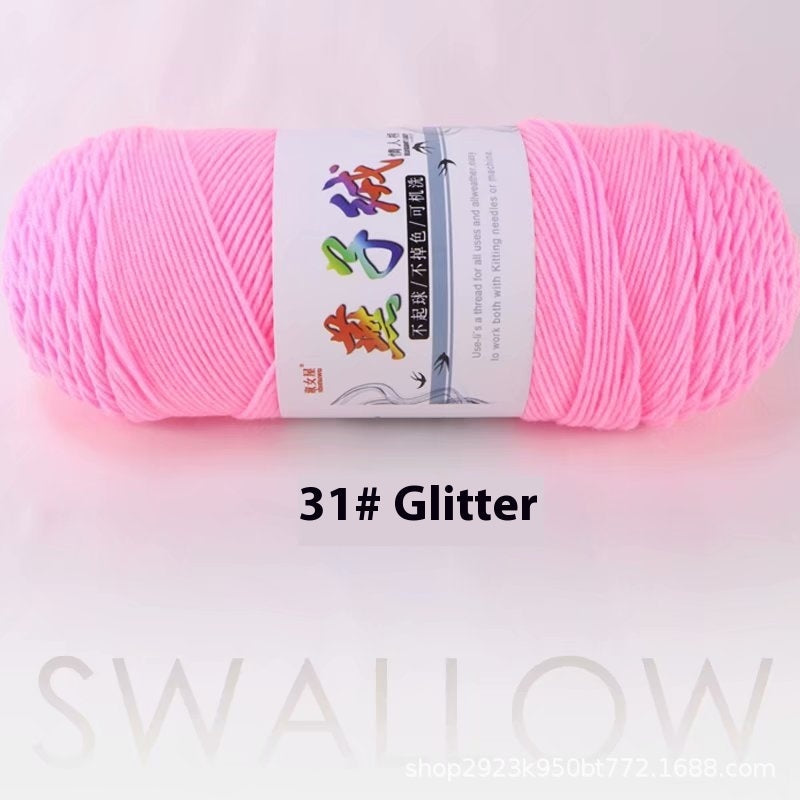 HKM-271827 5-Strand Milk Cotton Yarn for Crochet Projects - 200g Ball