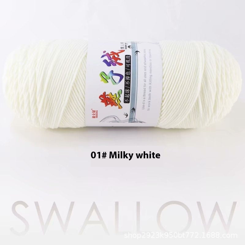 HKM-271827 5-Strand Milk Cotton Yarn for Crochet Projects - 200g Ball
