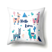 HKM-271827 Creative Alpaca Print Polyester Pillow Cover - 45cm x 45cm, Soft and Stylish Home Accent