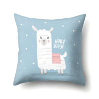 HKM-271827 Creative Alpaca Print Polyester Pillow Cover - 45cm x 45cm, Soft and Stylish Home Accent