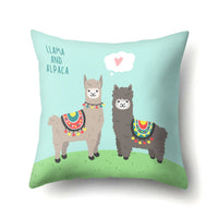 HKM-271827 Creative Alpaca Print Polyester Pillow Cover - 45cm x 45cm, Soft and Stylish Home Accent