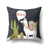 HKM-271827 Creative Alpaca Print Polyester Pillow Cover - 45cm x 45cm, Soft and Stylish Home Accent
