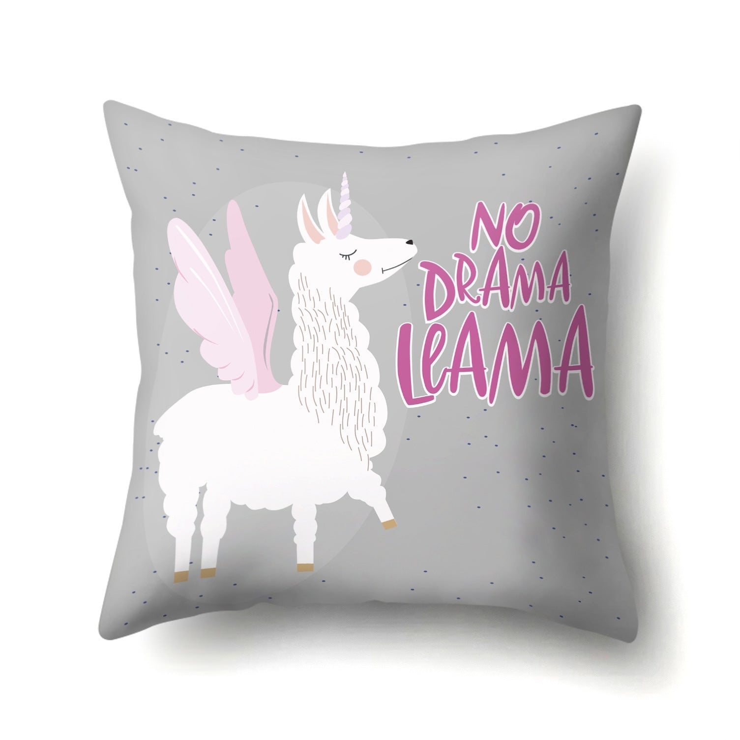 HKM-271827 Creative Alpaca Print Polyester Pillow Cover - 45cm x 45cm, Soft and Stylish Home Accent