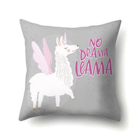 HKM-271827 Creative Alpaca Print Polyester Pillow Cover - 45cm x 45cm, Soft and Stylish Home Accent