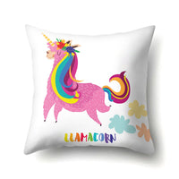 HKM-271827 Creative Alpaca Print Polyester Pillow Cover - 45cm x 45cm, Soft and Stylish Home Accent