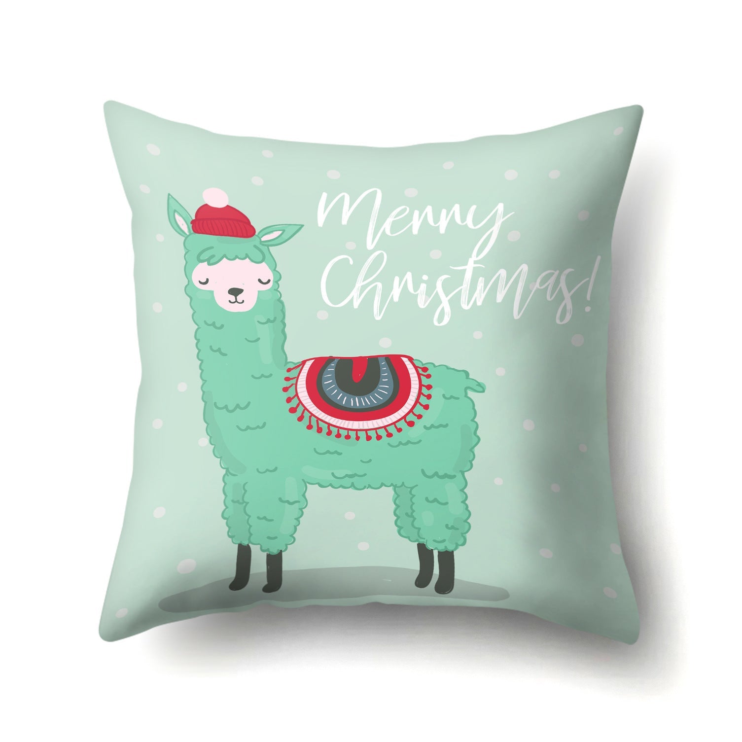 HKM-271827 Creative Alpaca Print Polyester Pillow Cover - 45cm x 45cm, Soft and Stylish Home Accent