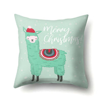 HKM-271827 Creative Alpaca Print Polyester Pillow Cover - 45cm x 45cm, Soft and Stylish Home Accent