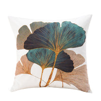 HKM-271827 Stylish Short Plush Ginkgo Leaf Pillow Cover - Modern Simplicity Design 45x45cm