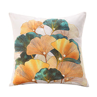 HKM-271827 Stylish Short Plush Ginkgo Leaf Pillow Cover - Modern Simplicity Design 45x45cm