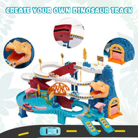 HKM-271955 Dinosaur Climbing Hills Track Set with Winding Highway and Car Parking Lot for Ages 2 and Up