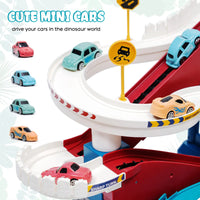 HKM-271955 Dinosaur Climbing Hills Track Set with Winding Highway and Car Parking Lot for Ages 2 and Up