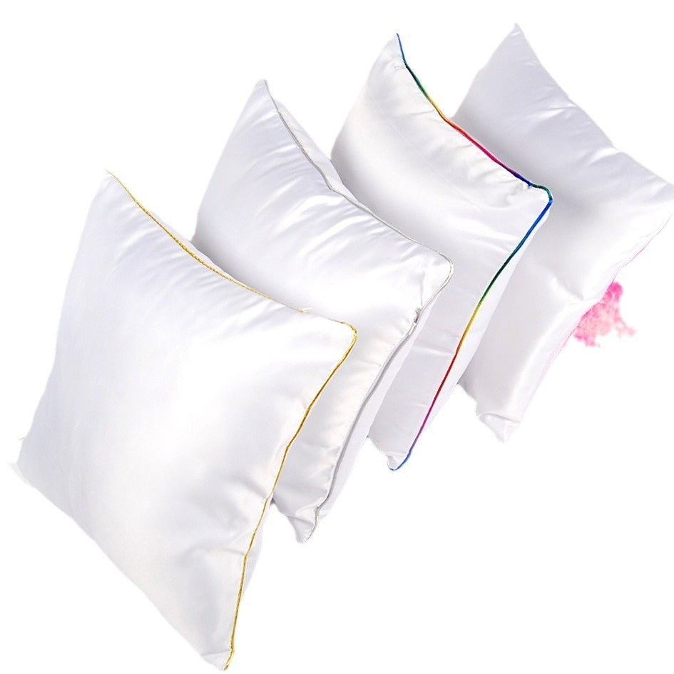 HKM-271955 Solid Color Thermal Transfer Pillow Cover with Golden and Silver Edges, 40x40cm, Modern Simple Design