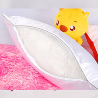HKM-271955 Solid Color Thermal Transfer Pillow Cover with Golden and Silver Edges, 40x40cm, Modern Simple Design