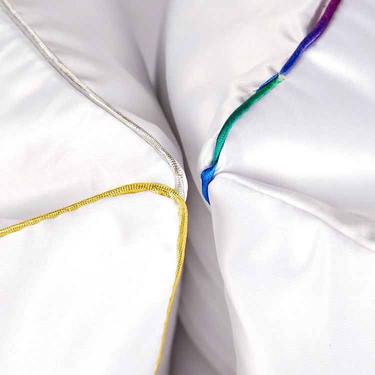 HKM-271955 Solid Color Thermal Transfer Pillow Cover with Golden and Silver Edges, 40x40cm, Modern Simple Design