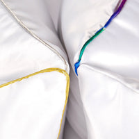 HKM-271955 Solid Color Thermal Transfer Pillow Cover with Golden and Silver Edges, 40x40cm, Modern Simple Design
