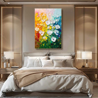 HKM-272083 Handmade 3D Texture Oil Painting on Canvas - Floral Modern Abstract Art for Home Decor