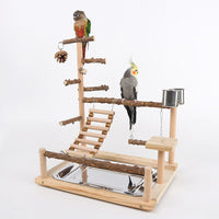 HKM-272083 Sichuan Pepper Parrot Climbing Training Platform - Natural Solid Wood for Small and Medium Birds - 37x26x45cm
