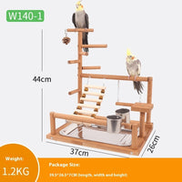 HKM-272083 Sichuan Pepper Parrot Climbing Training Platform - Natural Solid Wood for Small and Medium Birds - 37x26x45cm