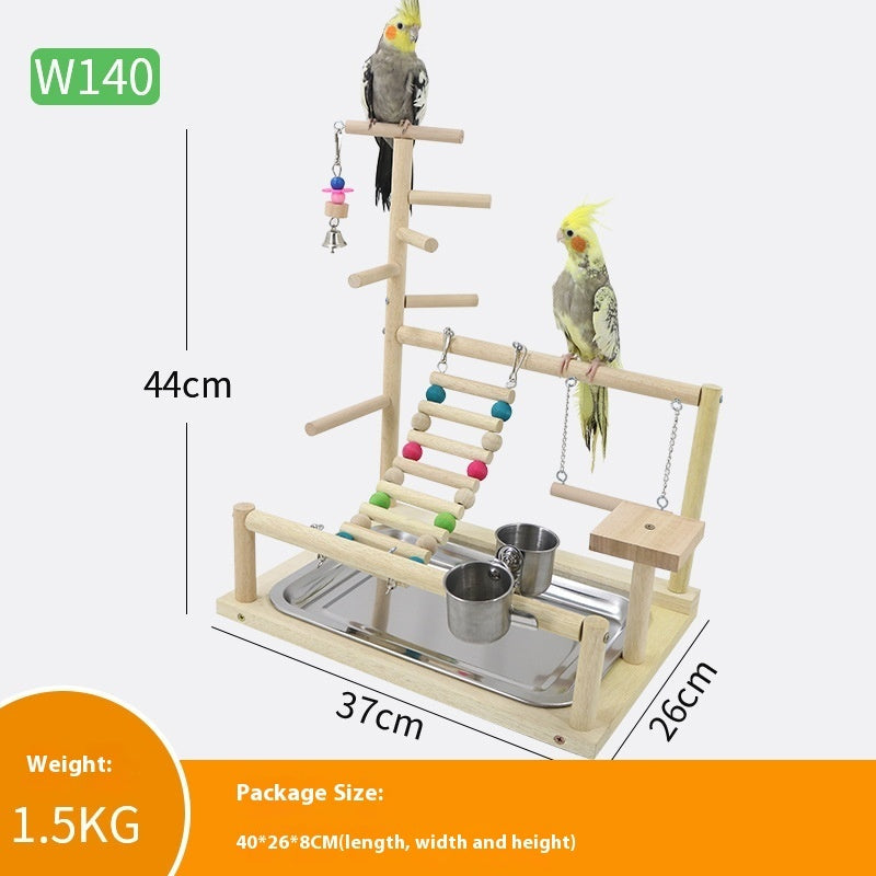 HKM-272083 Sichuan Pepper Parrot Climbing Training Platform - Natural Solid Wood for Small and Medium Birds - 37x26x45cm
