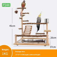 HKM-272083 Sichuan Pepper Parrot Climbing Training Platform - Natural Solid Wood for Small and Medium Birds - 37x26x45cm