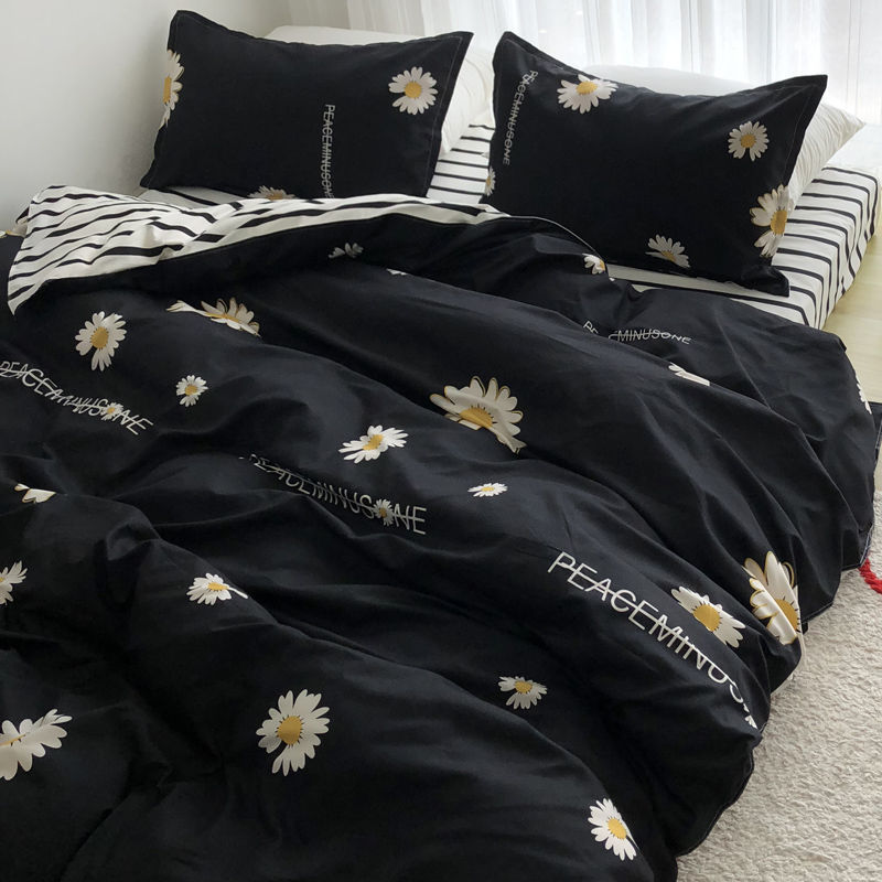 HKM-272147 Three-Piece Floral and Bird Pattern Single Bed Sheet Set for Students in Polyester Fiber