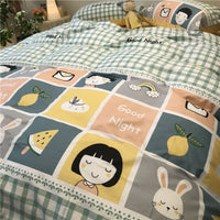 HKM-272147 Three-Piece Floral and Bird Pattern Single Bed Sheet Set for Students in Polyester Fiber