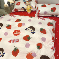 HKM-272147 Three-Piece Floral and Bird Pattern Single Bed Sheet Set for Students in Polyester Fiber