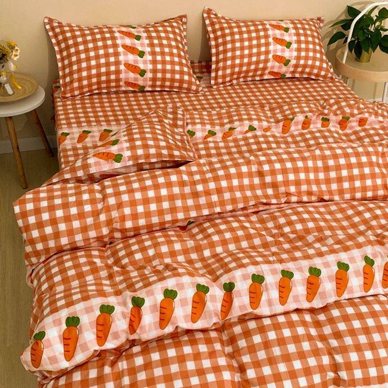 HKM-272147 Three-Piece Floral and Bird Pattern Single Bed Sheet Set for Students in Polyester Fiber