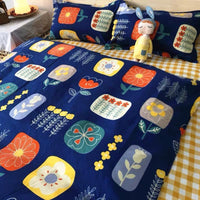 HKM-272147 Three-Piece Floral and Bird Pattern Single Bed Sheet Set for Students in Polyester Fiber