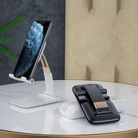 HKM-272211 Adjustable Folding Telescopic Phone Holder for Desktops - Black & White Versions