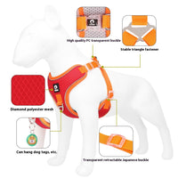 HKM-272339 Adjustable Breathable Mesh Dog Harness with Reflective Piping for Small and Medium Pets