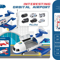 HKM-272403 Diecast Alloy Fire Engine and Airplane Toy Set with Sound and Music for Ages 3 and Up