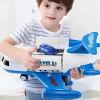 HKM-272403 Diecast Alloy Fire Engine and Airplane Toy Set with Sound and Music for Ages 3 and Up