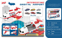 HKM-272403 Diecast Alloy Fire Engine and Airplane Toy Set with Sound and Music for Ages 3 and Up