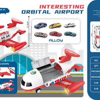 HKM-272403 Diecast Alloy Fire Engine and Airplane Toy Set with Sound and Music for Ages 3 and Up