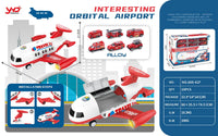 HKM-272403 Diecast Alloy Fire Engine and Airplane Toy Set with Sound and Music for Ages 3 and Up