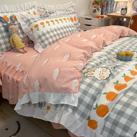 HKM-272467 Korean Craft Four-Piece Lace Bed Set with Heart Pattern for 1.8m Bed