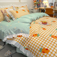 HKM-272467 Korean Craft Four-Piece Lace Bed Set with Heart Pattern for 1.8m Bed