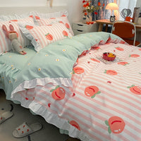 HKM-272467 Korean Craft Four-Piece Lace Bed Set with Heart Pattern for 1.8m Bed