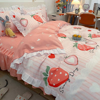 HKM-272467 Korean Craft Four-Piece Lace Bed Set with Heart Pattern for 1.8m Bed