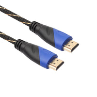 HKM-272531 Blue Black Head Male to Male Video Cable with Net Black and Golden Design - Multiple Length Options Available