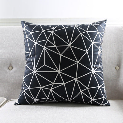 HKM-272531 Geometric Striped Plush Throw Pillow, 45x45cm, Multiple Color Options