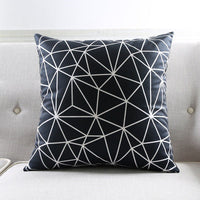 HKM-272531 Geometric Striped Plush Throw Pillow, 45x45cm, Multiple Color Options