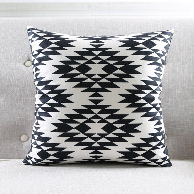 HKM-272531 Geometric Striped Plush Throw Pillow, 45x45cm, Multiple Color Options