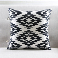 HKM-272531 Geometric Striped Plush Throw Pillow, 45x45cm, Multiple Color Options