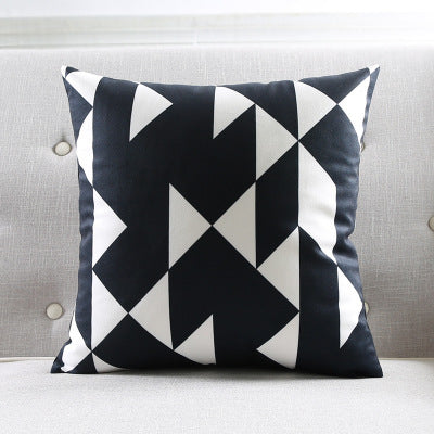 HKM-272531 Geometric Striped Plush Throw Pillow, 45x45cm, Multiple Color Options